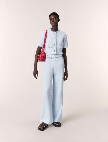Veste Courte En Tweed - Bleu - Maje - Maje - Modalova
