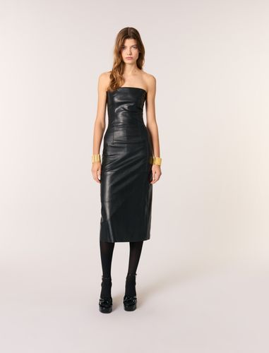 Robe Bustier Midi En Cuir Stretch - Maje - Modalova