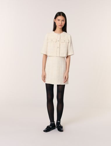 Robe Courte 2-en-1 En Tweed - Blanc - Maje - Modalova