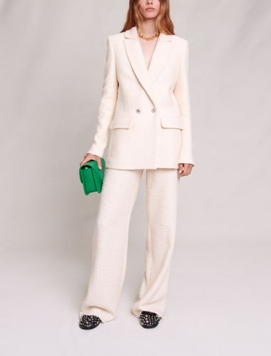 Veste En Tweed - Blanc - Maje - Maje - Modalova