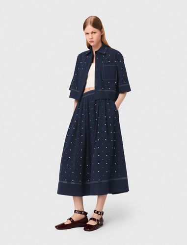 Chemise Cropped Ornée De Clous - Bleu - Maje - Modalova