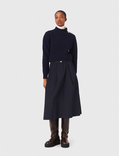 Pull En Laine À Col Roulé - Bleu - Maje - Modalova
