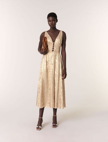 Robe Longue Métallisée - Doré - Maje - Modalova