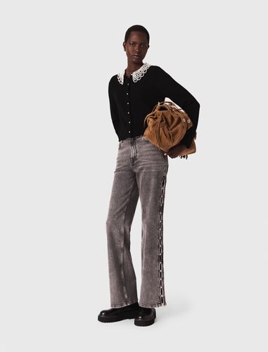 Cardigan Avec Col Perlé Amovible - Maje - Modalova