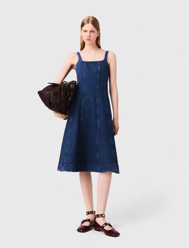 Robe Évasée Longue En Denim - Maje - Modalova