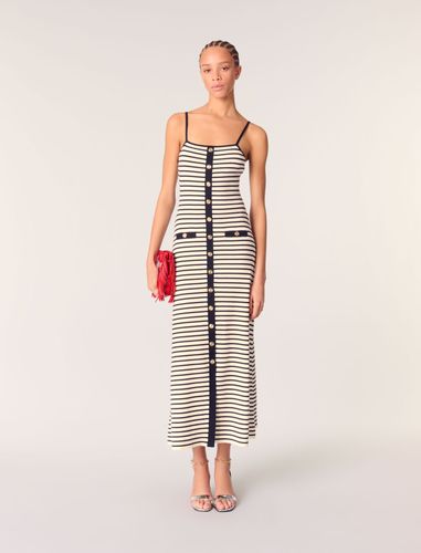Robe Longue En Maille Côtelée - Bicolore - Maje - Modalova