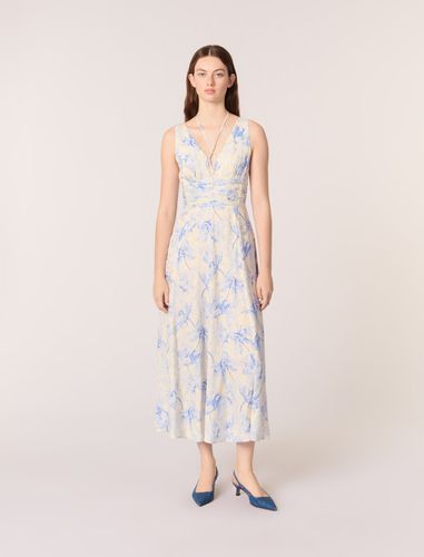Robe Longue Imprimée Et Laçage - Maje - Modalova