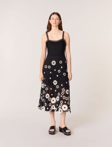 Robe Longue En Crochet Floral - Bicolore - Maje - Modalova