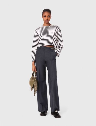Pantalon Tailleur Et Détails Chaine - Bleu - Maje - Modalova