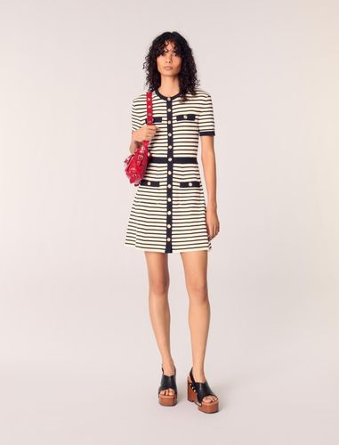 Robe Courte En Maille Côtelée - Bicolore - Maje - Modalova