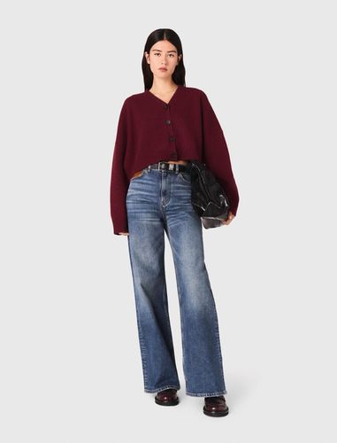 Cardigan Cropped En Laine Mélangée - Rouge - Maje - Modalova