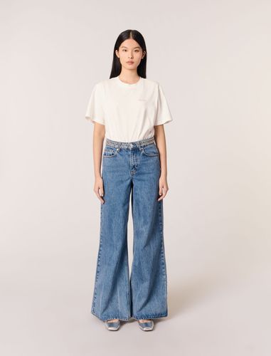Jean Flare À Ceinture Studée - Maje - Modalova