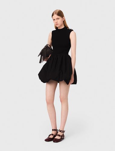 Robe Courte En Maille Et Taffetas - Maje - Modalova