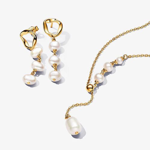 Parure Collier Goutte & Boucles d’Oreilles Perles de Culture Baroques - Pandora - Modalova