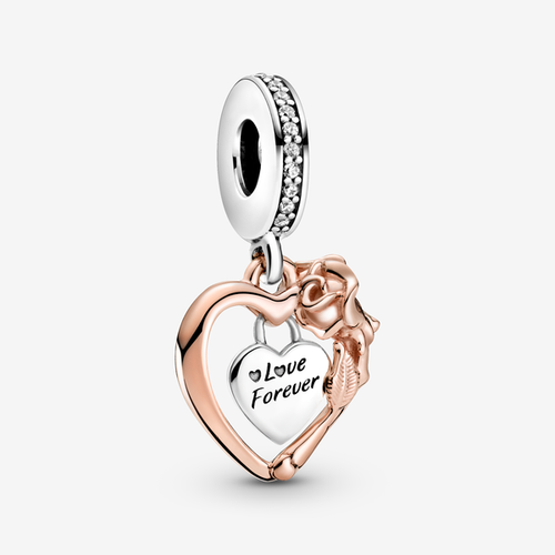 Charm Pendant Cœur & Rose - Pandora - Modalova