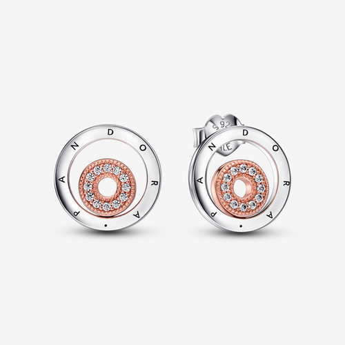 Clous d’Oreilles Cercles Logo Bicolores Signature - Pandora - Modalova