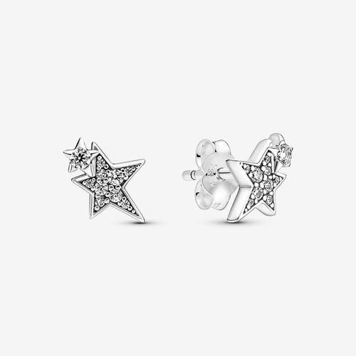 Clous d'Oreilles Étoiles Asymétriques Scintillants - Pandora - Modalova