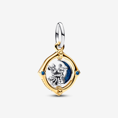 Charm Pendant Disney Mickey et Minnie Lune Pivotante Bimatière - Pandora - Modalova