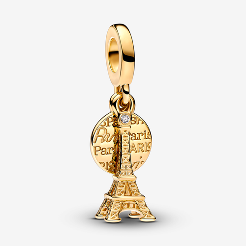 Charm Pendant Double Gravable Diamant de Laboratoire Tour Eiffel de Paris - Pandora - Modalova
