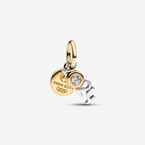 Charm Pendant Double Gravé Diamant de Synthèse Jeux Olympiques de Paris 2024. Edition limitée numérotée 2024 pièces disponibles - Pandora - Modalova