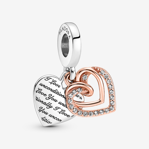 Charm Pendant Double Cœurs Entrelacés - Pandora - Modalova