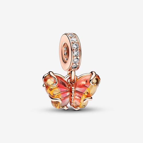 Charm Pendant Papillon en Verre de Murano & Jaune - Pandora - Modalova