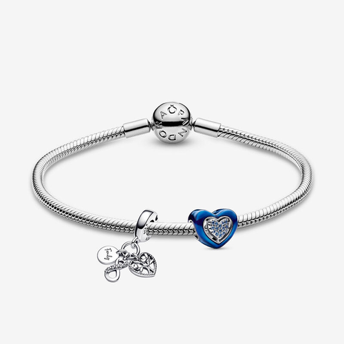 Bracelet Composé Cœur Bleu et Famille - Pandora - Modalova