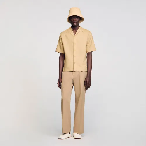Chemise en coton et lin - Sandro Paris - Modalova