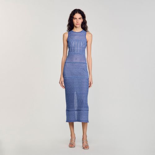 Robe midi en maille - Sandro Paris - Modalova