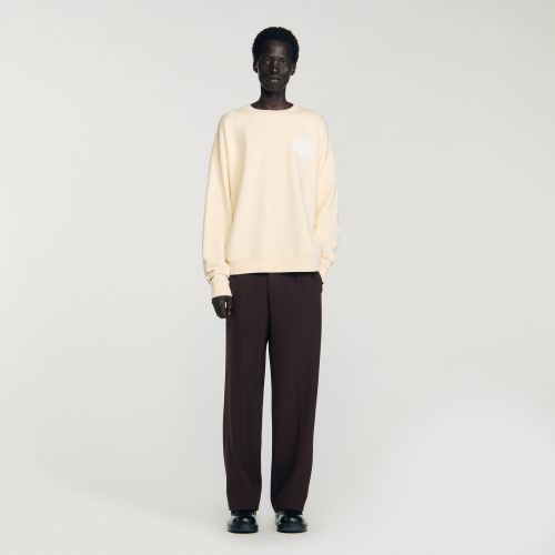Sweatshirt à patch fleur - Sandro Paris - Modalova
