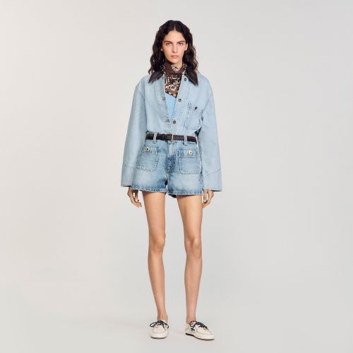 Short en jean - Sandro Paris - Modalova