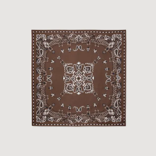 Foulard en soie à imprimé bandana - Sandro Paris - Modalova