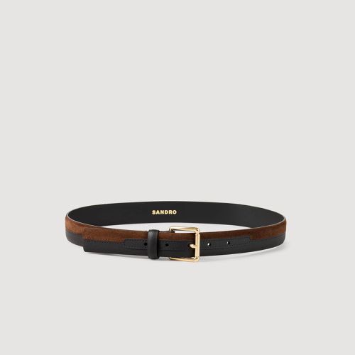 Ceinture en cuir bicolore - Sandro Paris - Modalova