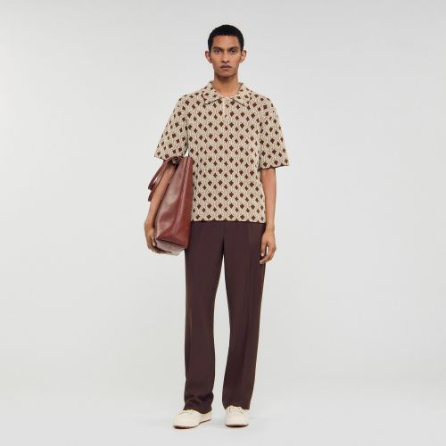 Chemise cardigan à jacquard corde - Sandro Paris - Modalova