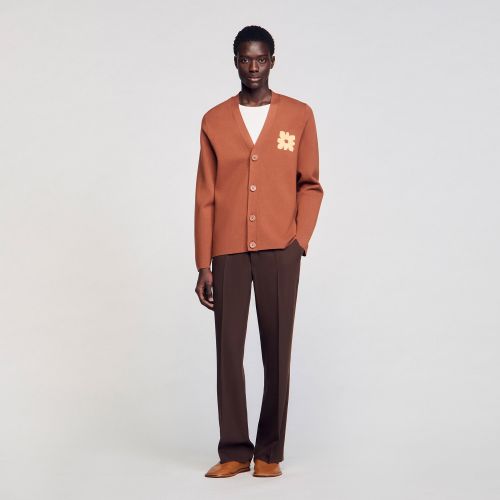 Cardigan à détail fleur - Sandro Paris - Modalova