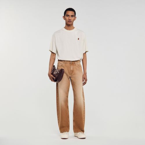 Jean baggy en coton délavé - Sandro Paris - Modalova
