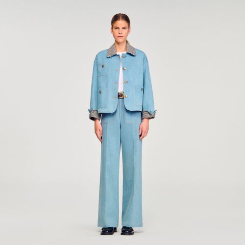Blouson en denim - Sandro Paris - Modalova