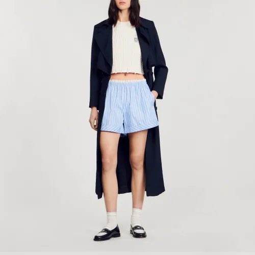 Short large en coton - Sandro Paris - Modalova