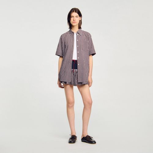 Chemise oversize à carreaux - Sandro Paris - Modalova
