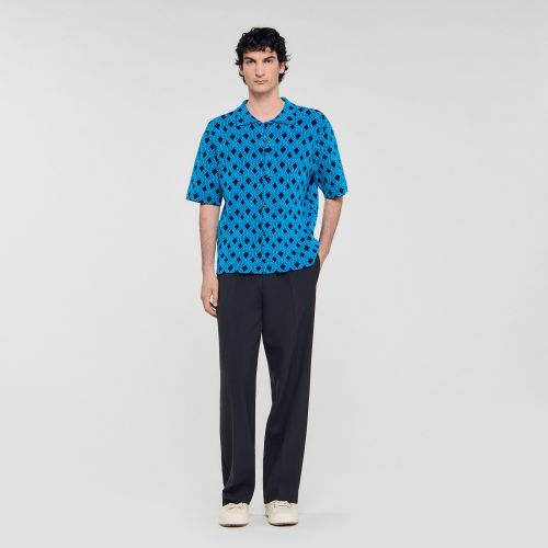 Chemise cardigan à jacquard corde - Sandro Paris - Modalova