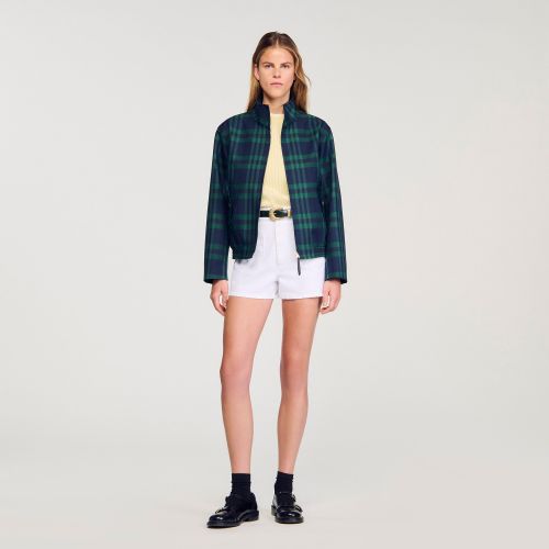Blouson à carreaux - Sandro Paris - Modalova