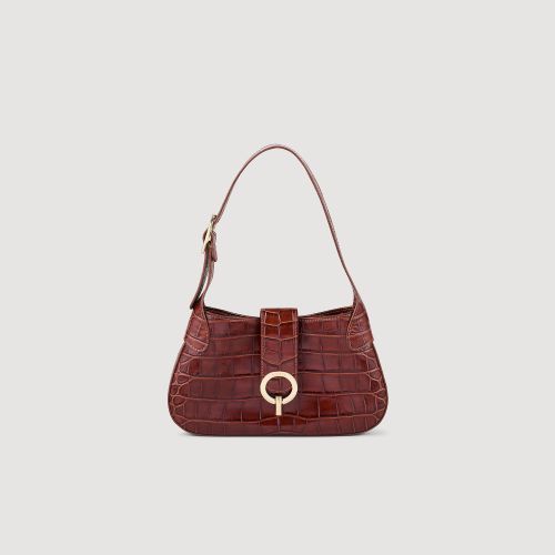 Sac Janet en cuir embossé façon croco - Sandro Paris - Modalova