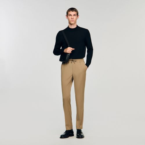 Pantalon droit élastiqué - Sandro Paris - Modalova