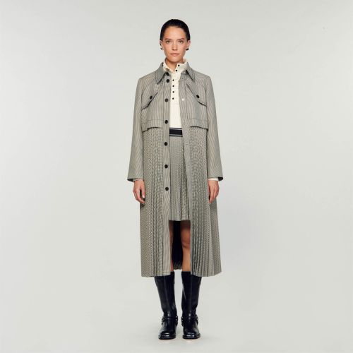 Trench pied-de-poule - Sandro Paris - Modalova