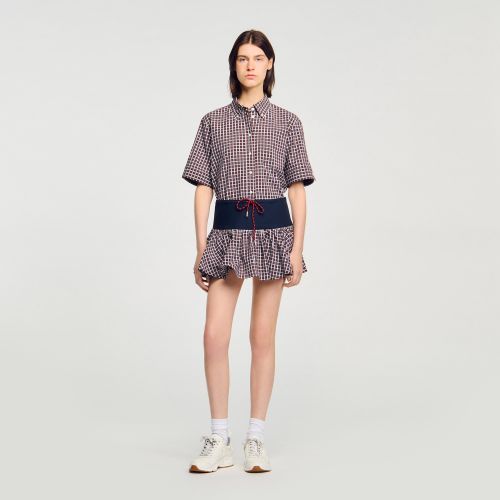 Jupe short à carreaux - Sandro Paris - Modalova