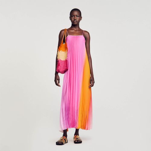 Robe longue plissé soleil - Sandro Paris - Modalova