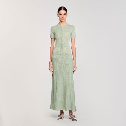 Robe longue en maille - Sandro Paris - Modalova