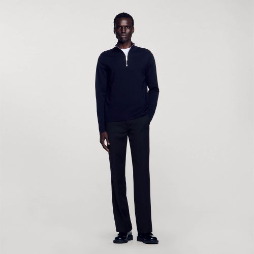 Pull en laine à col zippé - Sandro Paris - Modalova