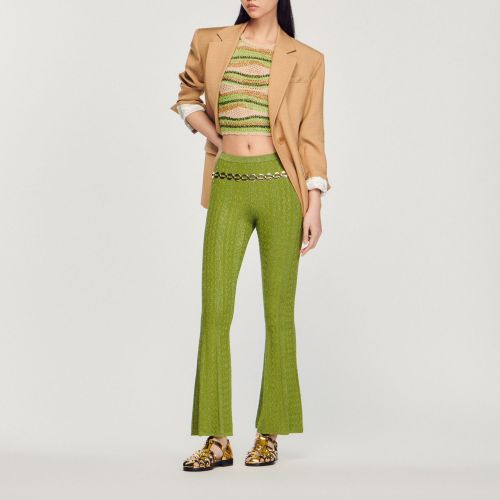 Pantalon en maille métallisée - Sandro Paris - Modalova