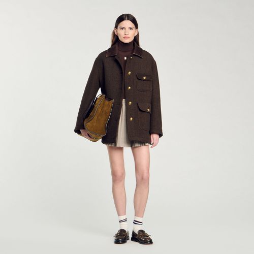 Manteau en tweed - Sandro Paris - Modalova